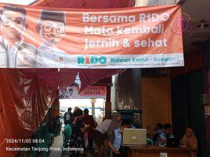 Ratusan Warga Kampung Bahari Dapat Pemeriksan Mata Dan Kacamata Gratis Bersama Paslon Cagub dan Cawagub DKJ Rido