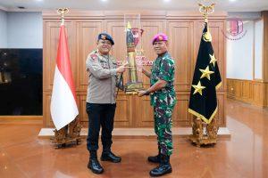 Perkuat Sinergisitas! Dankorbrimob Polri Sambut Kunjungan Danpasmar 1 Korps Marinir