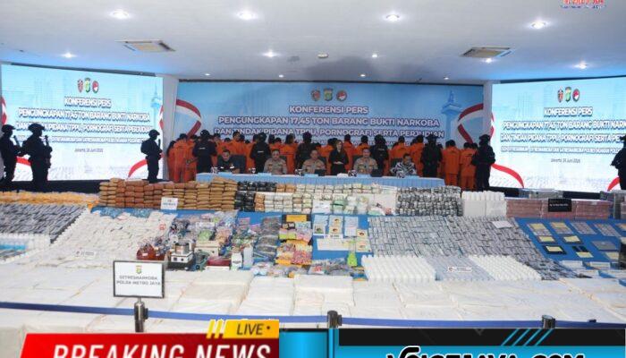 Polda Metro Jaya Ungkap 3.809 Kasus Narkoba, 17,45 Ton Barang Bukti Disita